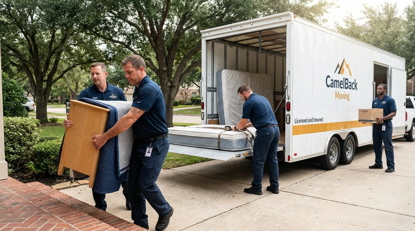Crew loading residential truck for cross-state move from Ingalls, IN